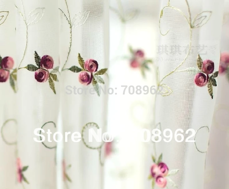 Good Organza Small Roses Embroidered Window Sheer Kitchen Good Organza Small Roses Embroidered Window Sheer Kitchen Curtain One Piece In Curtains From Home Garden On Aliexpress Alibaba Group