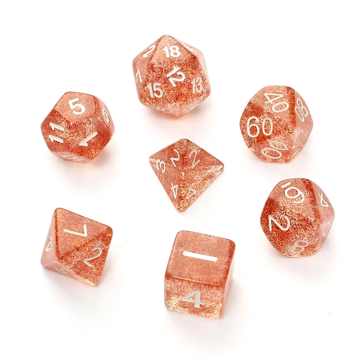 7 шт./компл. блестящие игровые кубики TRPG с блестками для кубиков разных сторон