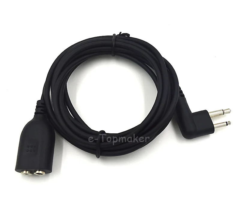 2 Pin Audio Mic Extension Cable for Motorola Portable Radio GP300 GP88S