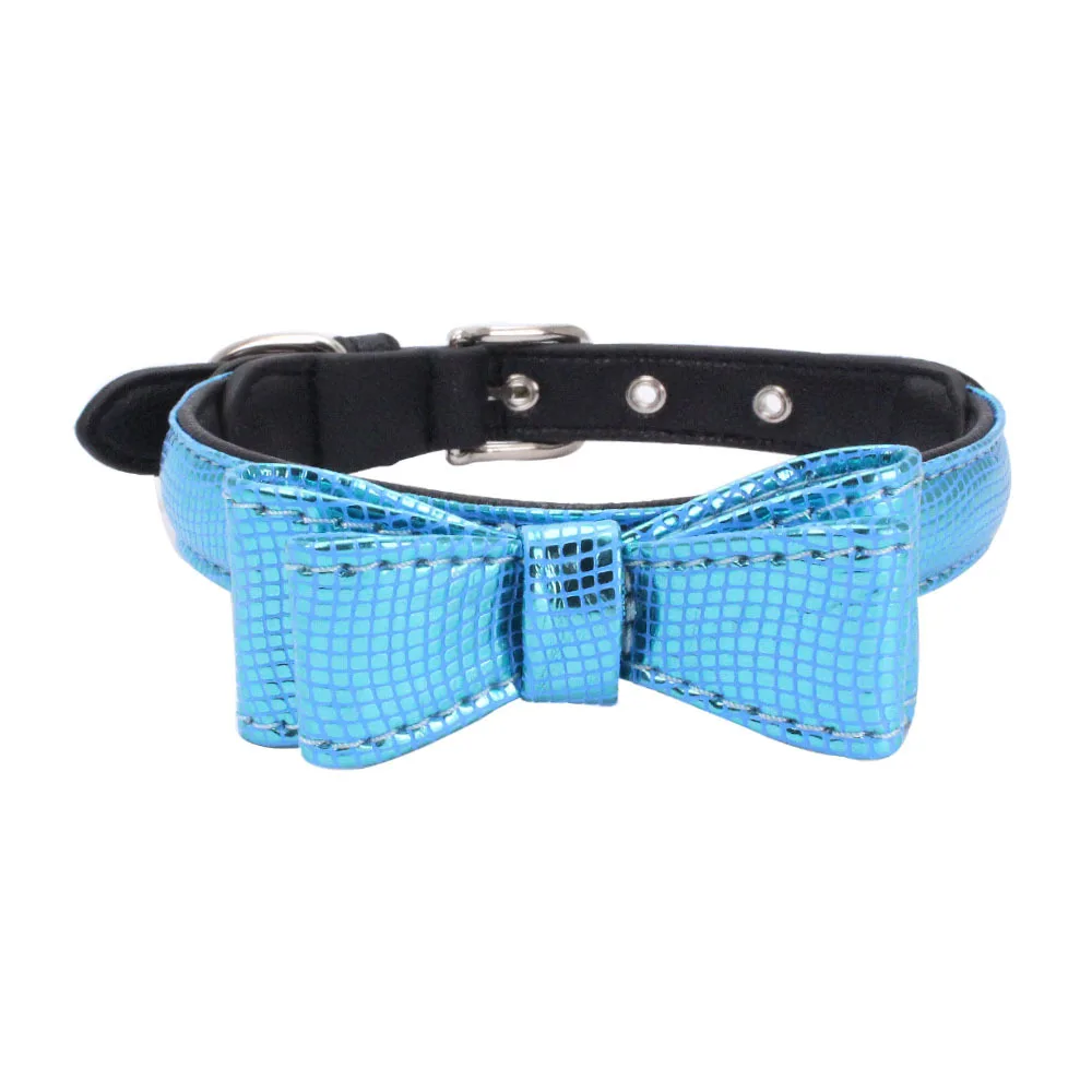 Bla Colla Blue Snake Рождественский ошейник для питомца, клетка, звезда, кошка, двойной слой, бант из ткани, галстук-бабочка, цепь для маленького, среднего, большого плюшевого мопса, лабрадора - Цвет: Bla Colla Blue Snake