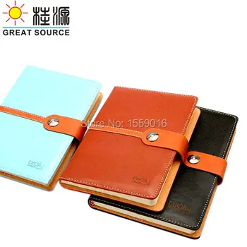 

Leather A5 Notebook Planner Diary With Metal Botton Agenda HASP