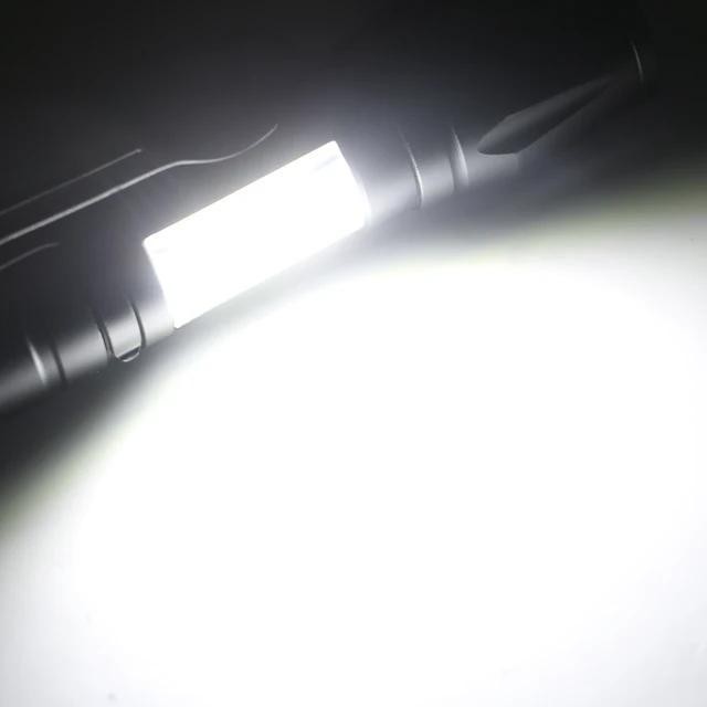 Sanyi Portable Flashlight COB LED Zoomable Torch Tactical Flashlight 3 Modes Built-in 14500 Battery With USB Cable Storage Box