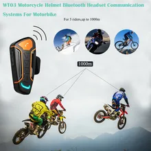 1 шт. WT03 1000 м Мотоциклетный шлем беспроводной Bluetooth Мото гарнитура системы связи для мотоцикла BT Interphone FM мягкий микрофон