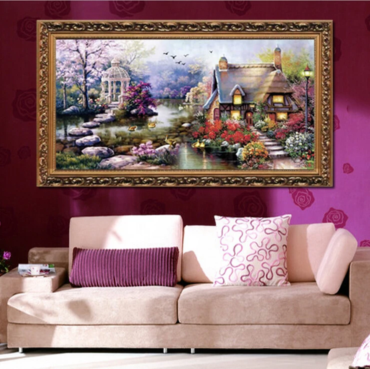 Diy Crossstitch Kits Set For Embroidery Stitch Scenic Garden Cottage