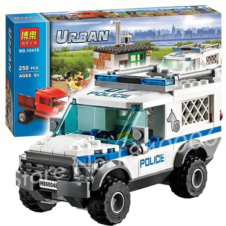 

250pcs BELA 2016 New 10419 City Police Dog Unit sets building Blocks crook vehicle hideout periscope Toys Compatible with Lego