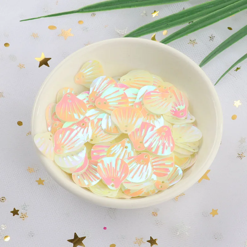 AB Milk ISequins 200 шт 13 мм Sea Shell Форма пайетками DIY Швейные Украшение изделий Свадебный корабль, Для женщин ткань аксессуары - Цвет: AB Milk