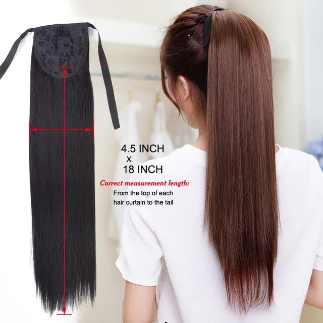 Special Offers Leeons 20''Synthetic Ponytail Hair pieces Heat Resistant Synthetic Hair Fiber Straight Ribbon Ponytail Hair Extension 21colors