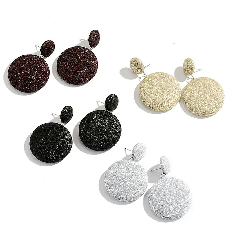 Diy handmade jewelry accessories south Korea pearlescent glitter wafer button earrings earring pendant material