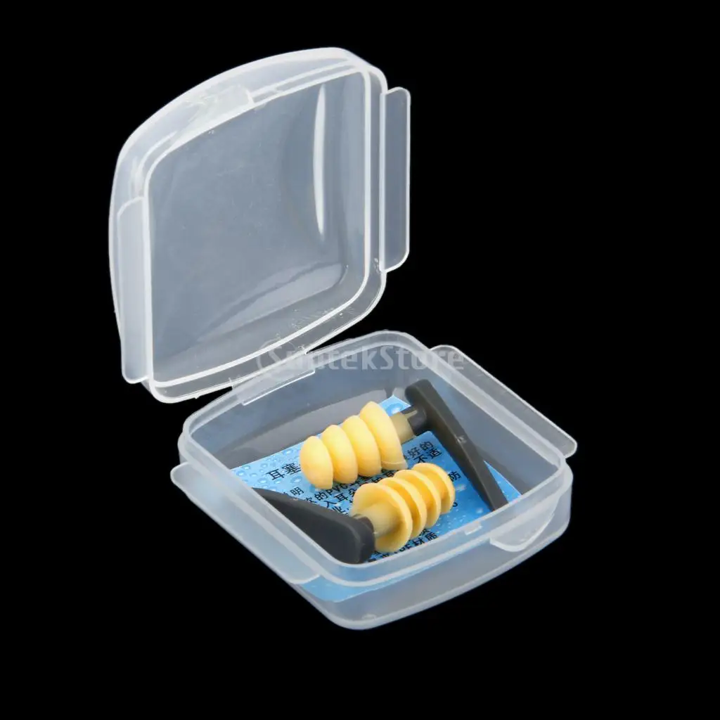 2 Pairs Unisex Adult Children Waterproof Soft Flexible Swimming Ear Plug Water Protection Earplugs w/ Case Sea Summer Gear Tool