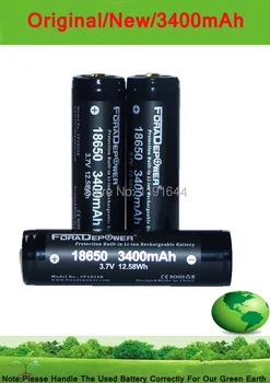 

8PCS/lot Foradepower PROTECTED 3.7V 18650 3400mah High Drain Diving Flashlight Rechargeable Battery With Plastic Case
