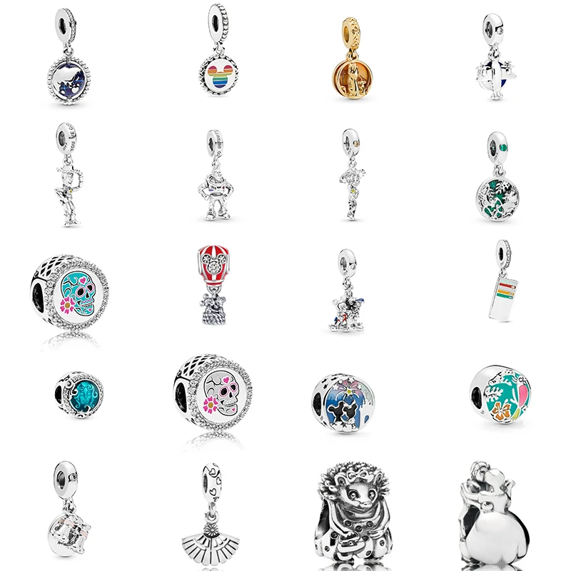 

925 Sterling Silver Disne Pixar Toy Story Lion King Style Heart Charms Pendant Beads Fit Pandora DIY Women Bracelet Jewelry