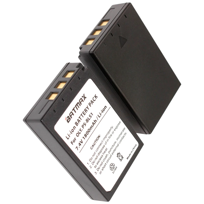 2pcs 7.4V 1800mAh Ps BLS 1 BLS1 BLS 1 Camera Rechargeable Battery for OLYMPUS E PL1 E400 E410