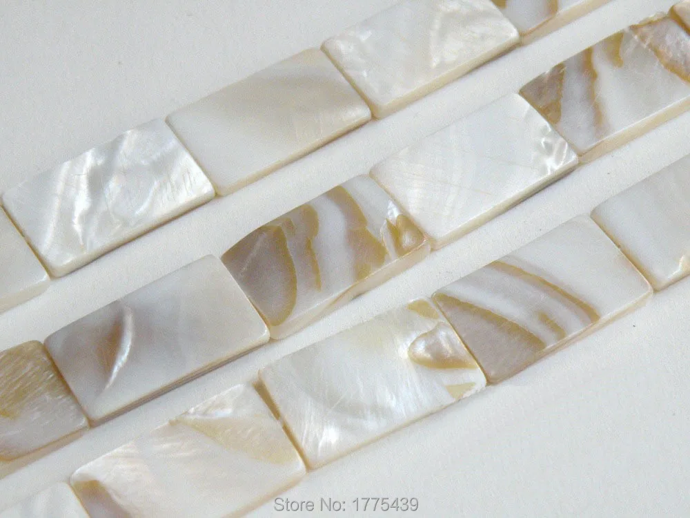 Wholesale--1-Strands-25x15x3mm-White-Natural-Mother-of-Pearl-Shell-Rectangle-Beads-Approx-39CM-Per