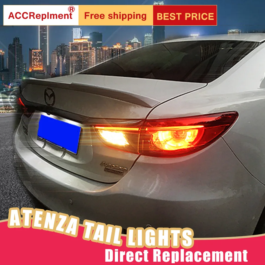 Cheap Car Styling LED Tail Lamp for Mazda 6 Tail Lights 2014-2018 for Atenza Rear Light DRL+Turn Signal+Brake+Reverse LED lights 5