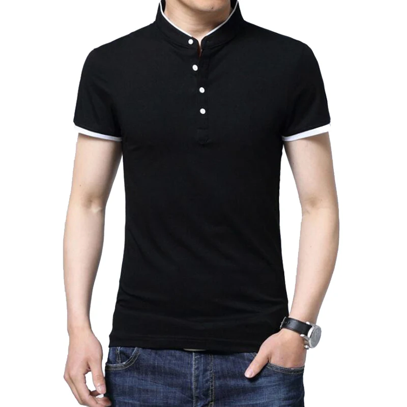 Plus Size Men Polo Shirt Fashion Summer Short Sleeve Stand Collar Men ...