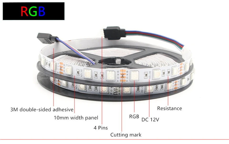 DC12V SMD 5050 60 светодиодный/m 5 m 300 светодиодный/lot белый RGB RGBW 5050 IP65 водонепроницаемый Светодиодные ленты Fiexble свет лента-тесьма со светодиодами