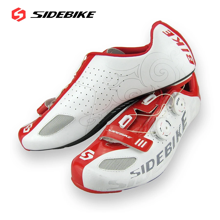 2016 SIDEBIKE Carbon Fiber Cycling Shoes Professional Lightweight Athletic Shoes Breathable Self-locking Road Bike Bicycle Shoes