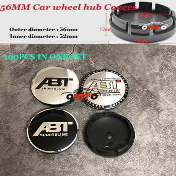 

100PCS 56mm Label For VW Auto Rims wheel Covers For ABT logo Badge Car Covers Car Emblem Wheel hub Caps Wholesale Price