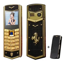 MAFAM V5 Russian Arabic French Signature Vibration wechat blutooth mp3 mp4 Luxury leather car Gold Mobile phone free case P093