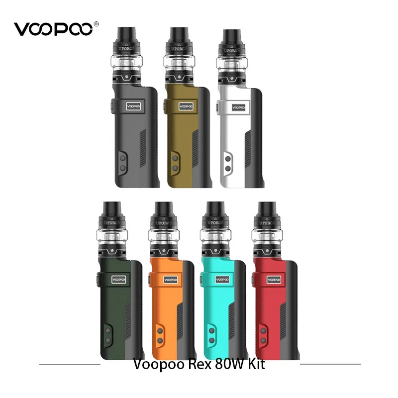 

Original Electronic Cigarettes Kit Voopoo Rex 80W With Uforce 5ml U2 Tank Single Battery Box Mod Vape N1/U2 Coil TC Vaporizer