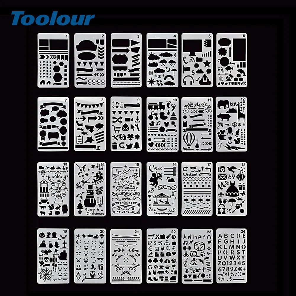 Трафареты для стен Toolour 24 шт./лот творчества слоев скрапбукинга декора