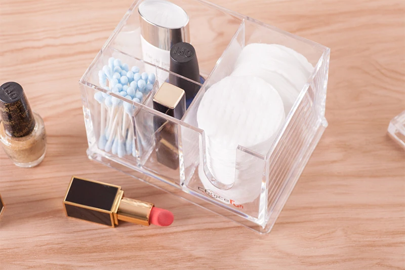 CHOICEFUN Прозрачная Акриловая косметическая коробка для хранения ватных дисков ватные палочки органайзер для макияжа ватных дисков
