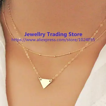 

Fashion Rhinestone Multi layers Chains Chokers Necklaces Wholesale Jewelry Women Lady Necklace Fashion Women Triangle Necklace