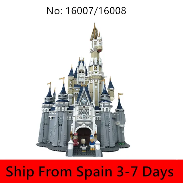 

16008 Lepinblocks City Series Town Creator Cinderella Princess Fairy Castle Building Blocks King Bricks Compatible 71040 10228