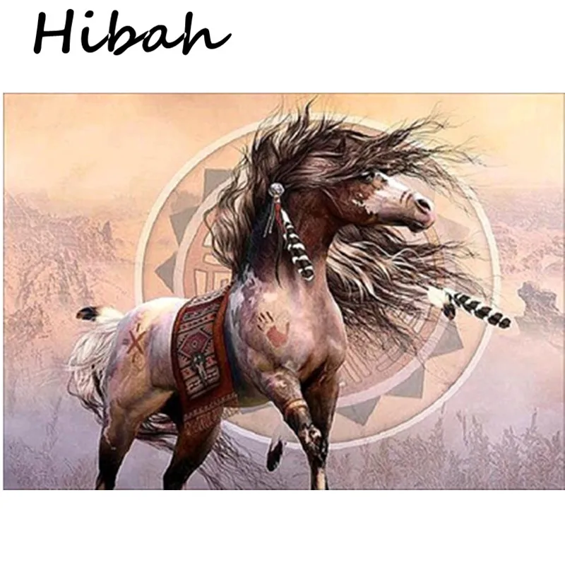

Round Diamond 5D DIY Diamond Painting "Long Hair Horse" Diamond Embroidery Cross Rhinestone Rhinestone Mosaic Painting