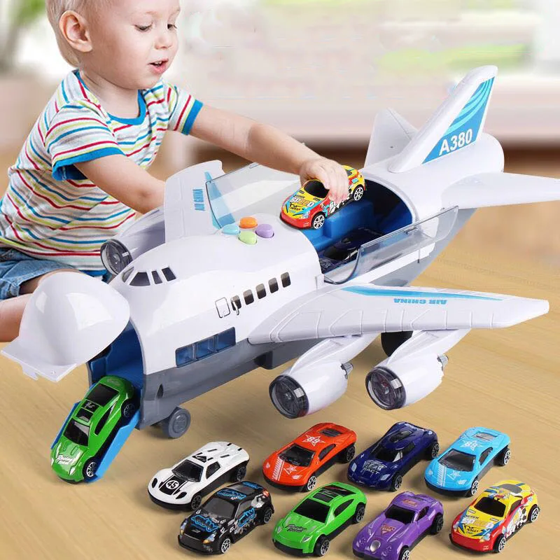 Музыкальная история, имитация трека, инерция, детская игрушка, самолет, большой размер, пассажирский самолет, детский Авиалайнер, игрушечный автомобиль, бесплатный подарок, карта