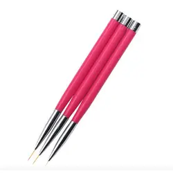 3 шт. металлической ручкой Nail Art Brush Liner ручки для UV гель-лака Живопись Рисунок внутри кисти ногти инструменты для маникюра