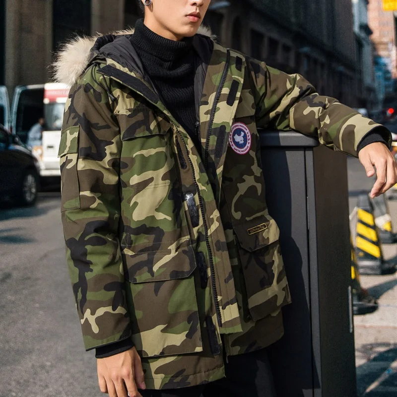 NO.1 DARA 2018 brand clothing jackets thick keep warm men is down jacket high quality fur collar hooded down jacket winter coat