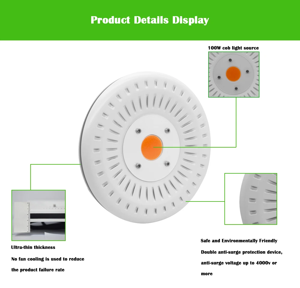 Растет свет завод полный спектр светать COB Led 100 W Водонепроницаемый IP67 растут лампы для растений Крытый Открытый Цветок гидропоники