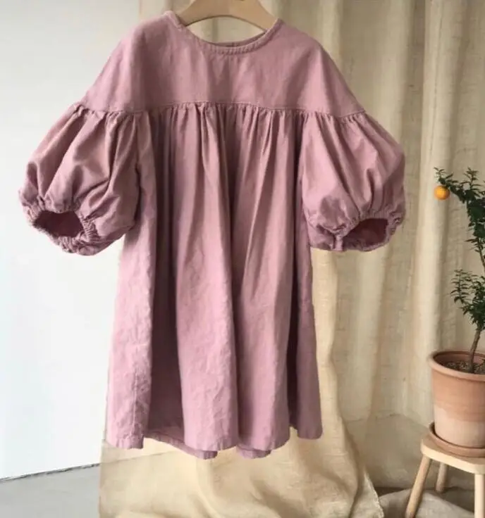 Платье для девочек в японском стиле Модные осенние хлопковые льняные платья для девочек от 1 до 7 лет PV940