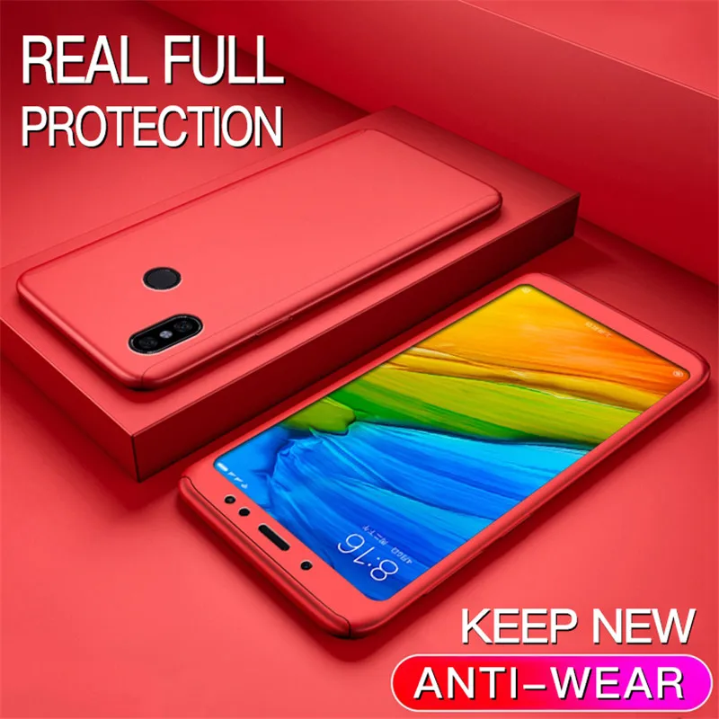 360 Полный чехол для телефона Xiaomi Redmi Note 8 7 6 A 5 5A 4A 4X3 2 Pro Plus 4 Prime S3 S2 3 S GO K20 Жесткий ПК противоударный чехол - Цвет: RD