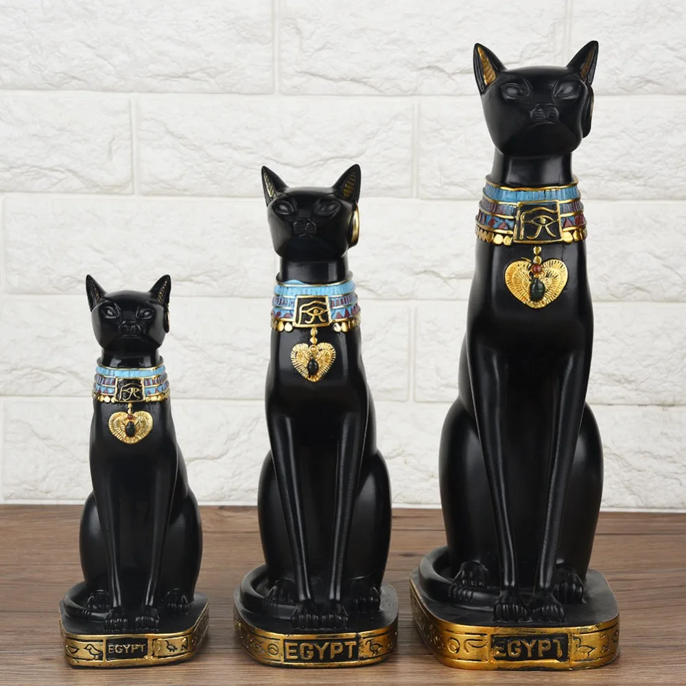 Египетская фигурка кошки, статуэтка, украшение, богиня, Бастет, инкарнация, кошка, Бог, винтажная Египетская кошка, фэн-шуй, Статуэтка из смолы