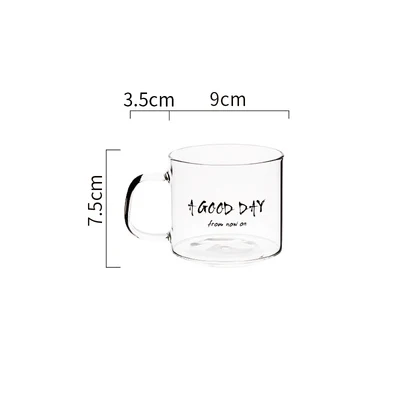 Скандинавская стеклянная кружка, креативная чашка с ручкой для молока, сока, воды, кофейная кружка для завтрака, Yoghurt, чашки, кухня, домашний поставщик, бар, Декор, подарки - Цвет: Type A