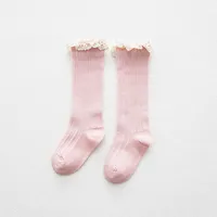 Free Shipping Children's Knee High Socks with Lace Cheap Stuff  Ruffle Socks Kid Princess Girls Baby Leg Warmers Cotton 4
