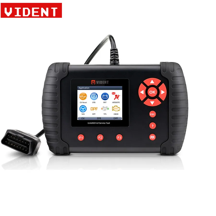 

Vident iLink450 Full Service OBD2 Scan Tool Live Data EPB/Oil Service/ABS/SRS Reset/Battery Configuration/Steering Angle Sensor