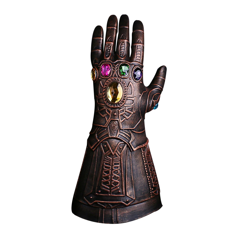 

Avengers Infinity War Latex Gauntlet Cosplay Thanos Gloves Gold Cosplay Studs Halloween Prop New