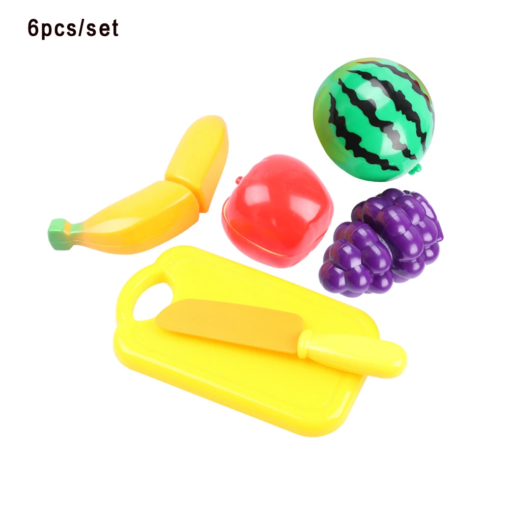 24 шт./компл. моделирование еды раннее образование фрукты овощи ролевые игры дом игрушечный миксер играть резка игрушка детский подарок - Цвет: 6pcs