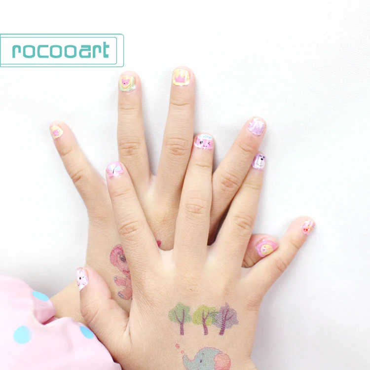 Милые наклейки для ногтей Rocooart детей детские Декоративные элементы маникюрная