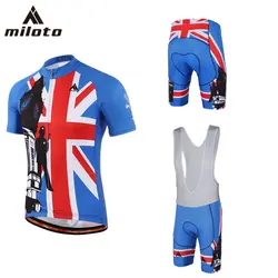 Miloto Великобритании Vélo комплекты Для мужчин короткие Джерси Ropa De Ciclismo Майо Британский Велосипедная форма спорта Велоспорт одежда
