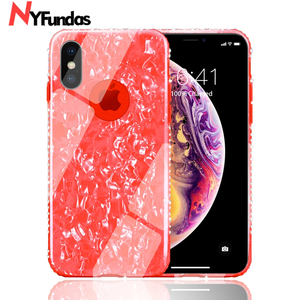 Роскошный чехол для iphone 8Plus с бриллиантовым сияющим покрытием задняя крышка из