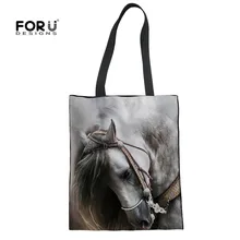 FORUDESIGNS Crazy Horse женский льняной мешок для покупок Дамская мода для девочек рециркуляция сумки на плечо тканевый Топ-ручка Эко ткань сумки