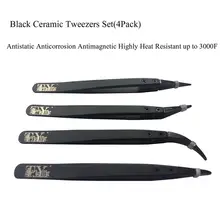 4 шт Анти-статическое анти-коррозия термостойкие прецизионные, керамические пинцеты набор