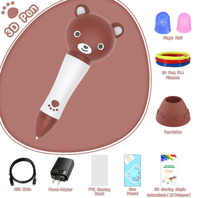 Special Price Newest Talking 3D Drawing Pens With Optional Glowing PLA Filament Set 3D Pens For Kids Birthday Gift Christmas Gift
