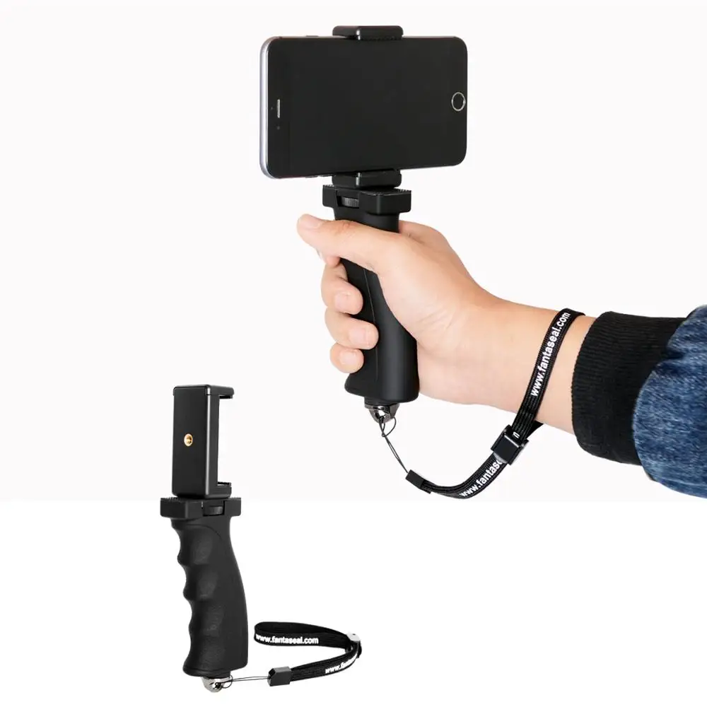 

Cell Phone Ergonomic Pistol Handle Holder Mobile Phone Stabilizer Selfie Stick Gimbal Clamp for iPhone Samsung Huawei Xiaomi LG
