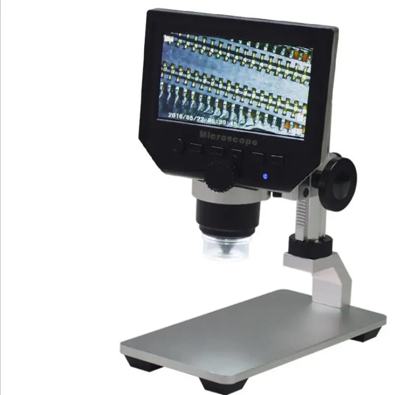 600X ЖК-дисплей Электронный увеличительный микроскоп 3.6MP портативный светодиодный цифровой видео микроскоп с алюминиевым сплавом Stent