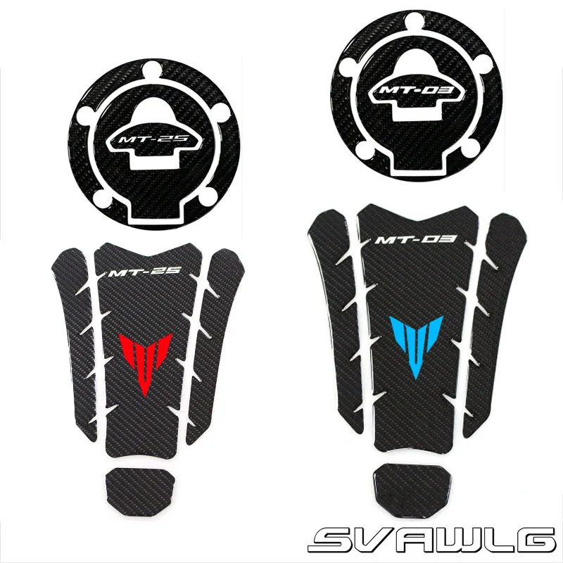 

3D In Fibra di Carbonio Tappo Serbatoio Gas Pad Filler Copertura Decalcomanie Fit YAMAHA MT-25 MT-03 MT25 MT03